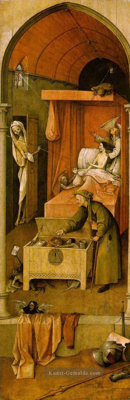 Tod des Geizhalses moralische Hieronymus Bosch Ölgemälde